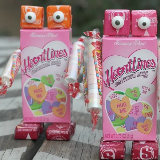 Valentine parties are a big deal in elementary school. If you volunteer for the craft, try these valentine robots!