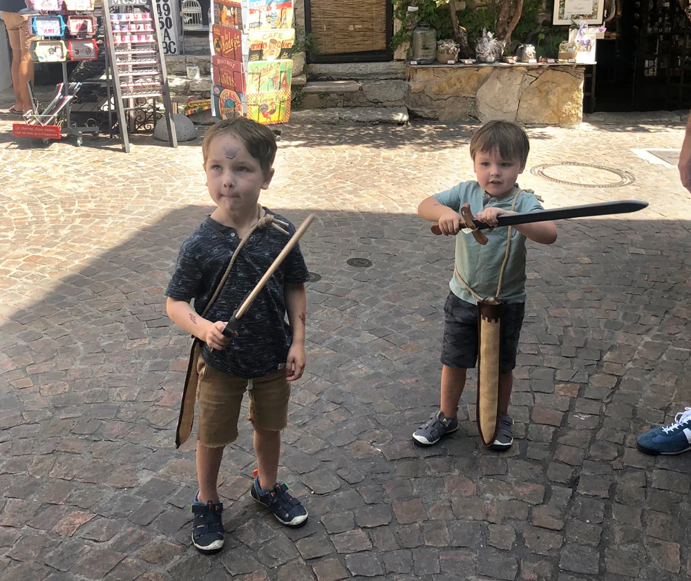 Get the kids enthusiastic about the destination. History, flora and fauna facts are fun and useful. Practicing language basics gave the kids some autonomy—it also connected them to the culture. They also enjoyed finding swords at a medieval village!