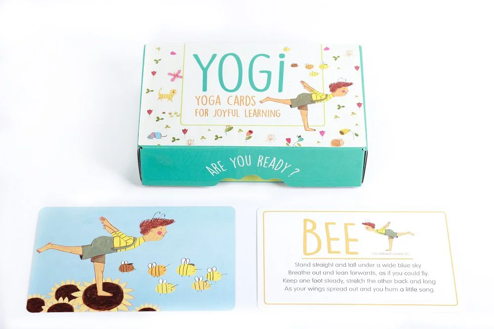 Yogi Fun Kids Cards are a fun way to learn poses. Use them to introduce kids to yoga with a fun game at home.