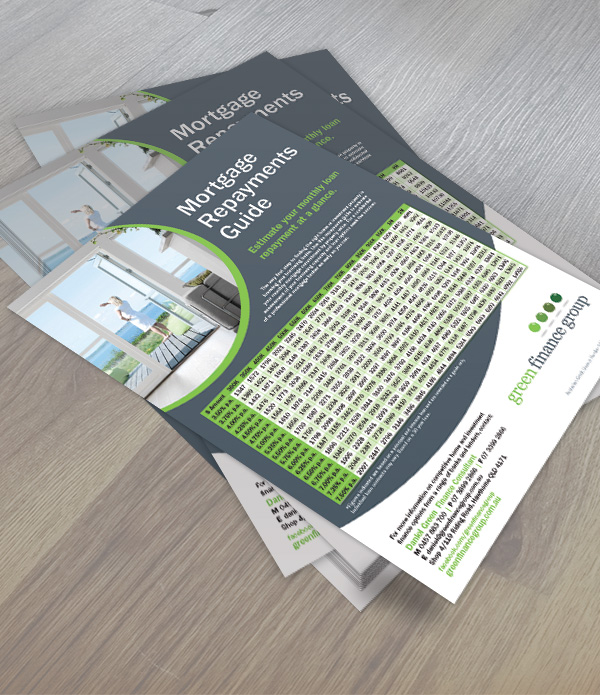 Green Finance Group mortgage repayment flyer.