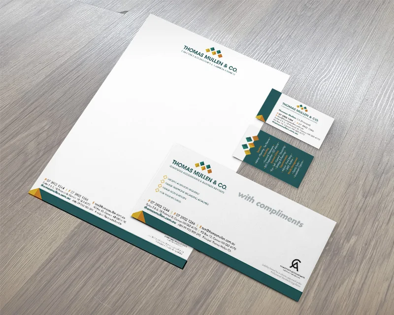 Stationery suite for chartered accountant. I also designed the logo.
