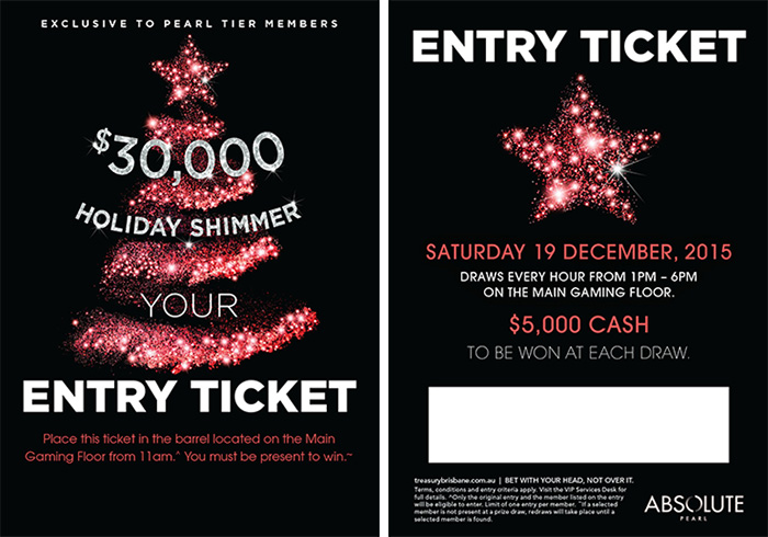 On property gaming promotion concept / ticket design