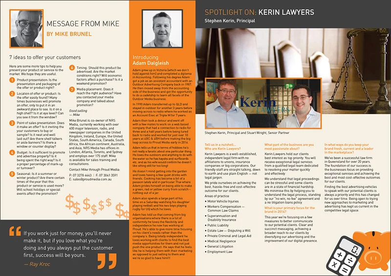 Company newsletter (A3 folded to A4), EOFY theme