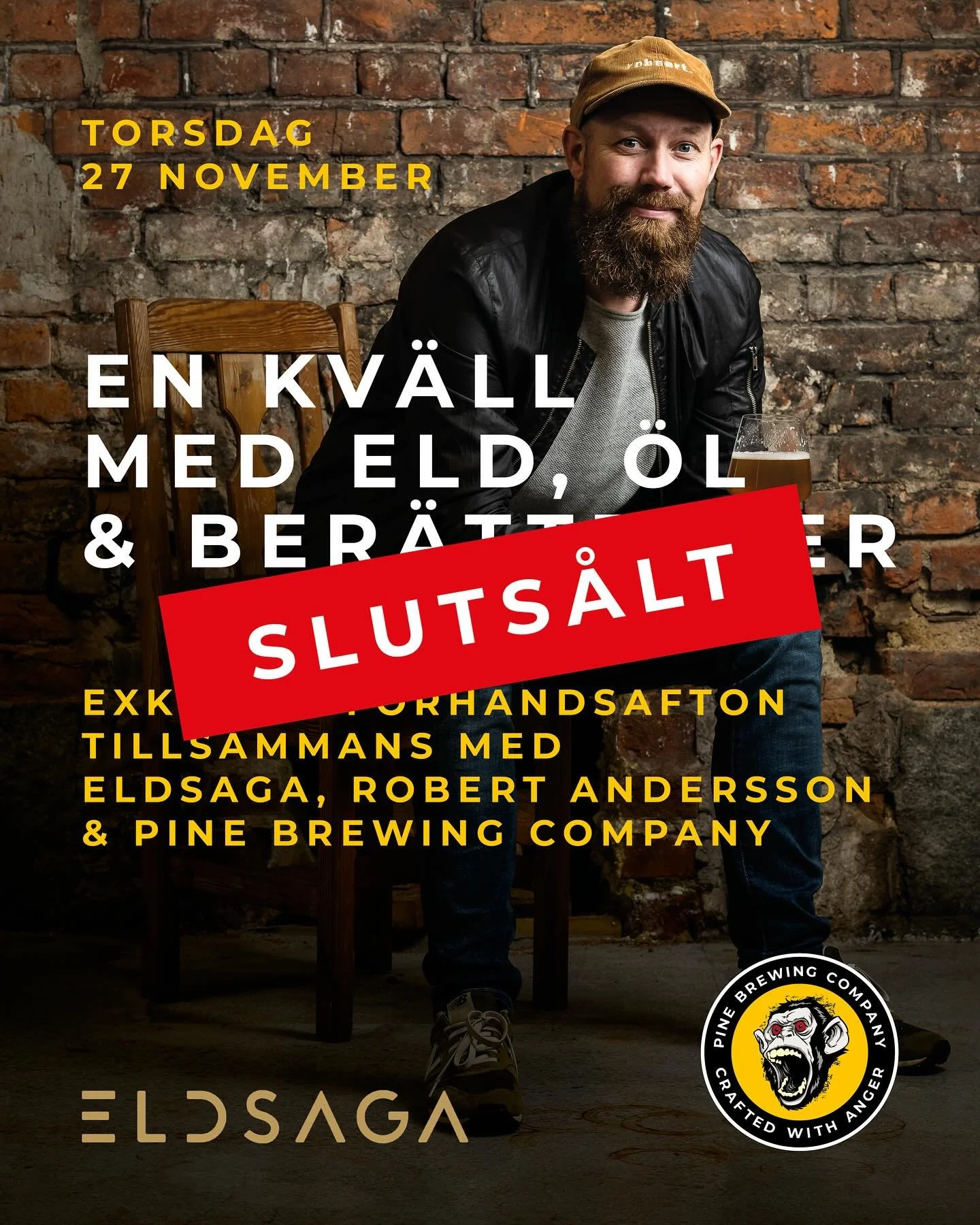 Wow, s&aring; roligt med ett s&aring; stort intresse f&ouml;r v&aring;r gemensamma kv&auml;ll med Robert Andersson p&aring; Eldsaga. 

Nu &auml;r alla platser sluts&aring;lda! 💛