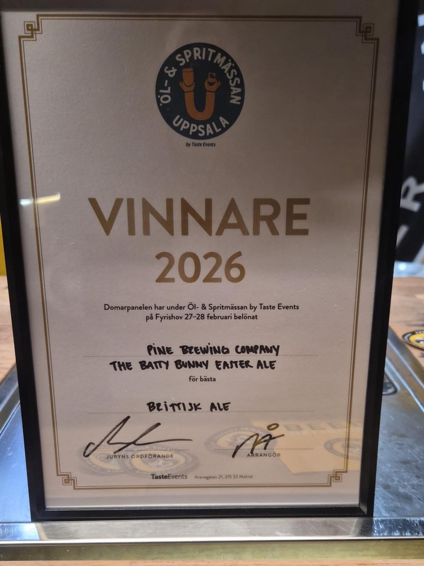 🐰 Vi tackar och bockar f&ouml;r vinst i kategorin Brittisk Ale p&aring; &ouml;l- och spritm&auml;ssan i Uppsala! The Batty Bunny&rsquo;s Easter Ale kan numera titulera sig som en vinnare! 🏆