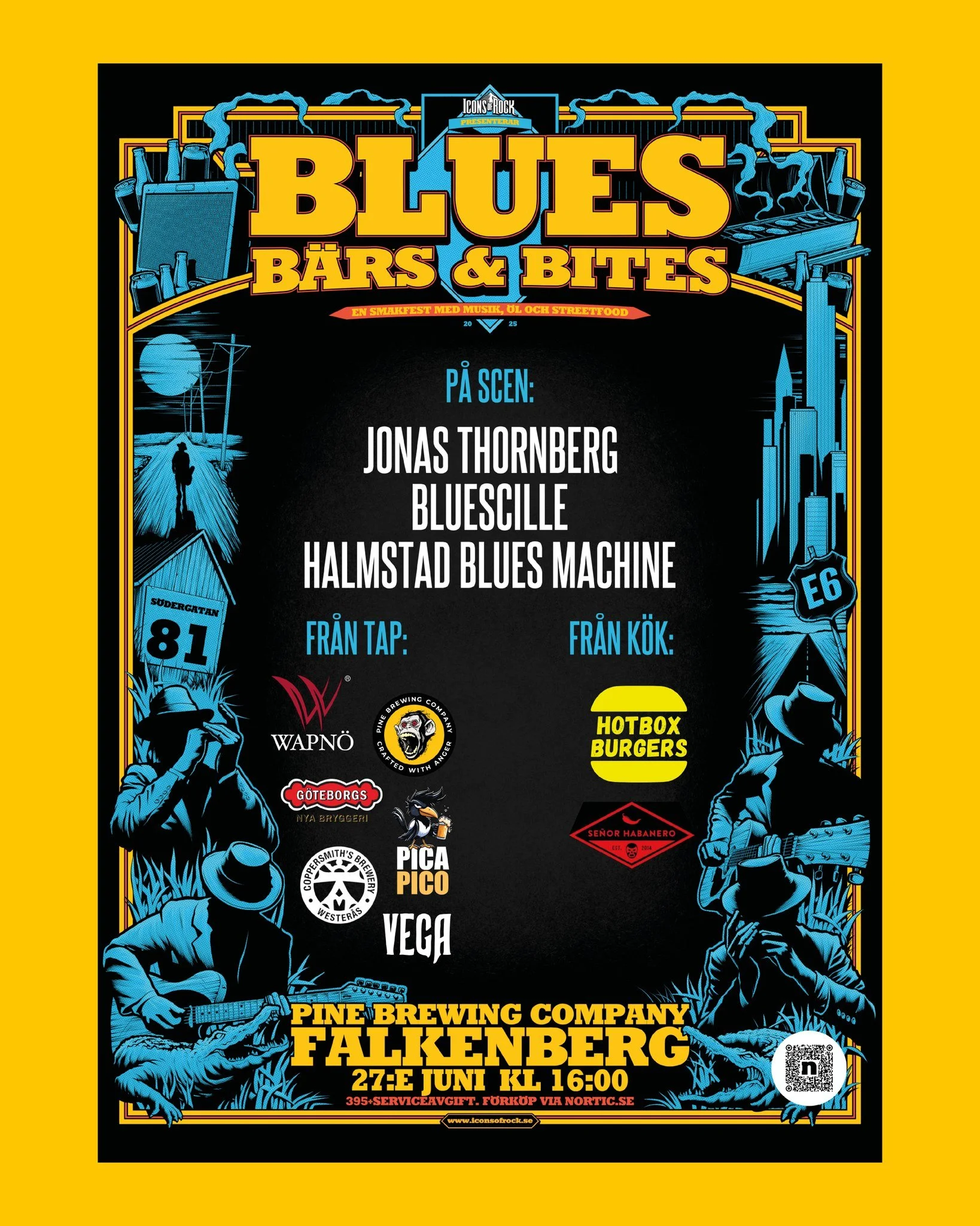 🎸🍺🍔 Blues, B&auml;rs &amp; Bites 2026!

📅 L&ouml;rdag 27 juni
Icons of Rock och Pine Brewing Company arrangerar en kv&auml;ll med blues, b&auml;rs &amp; bites! 

✨ Fantastiska band st&aring;r p&aring; scen och inbjudna bryggerier och matakt&ouml;
