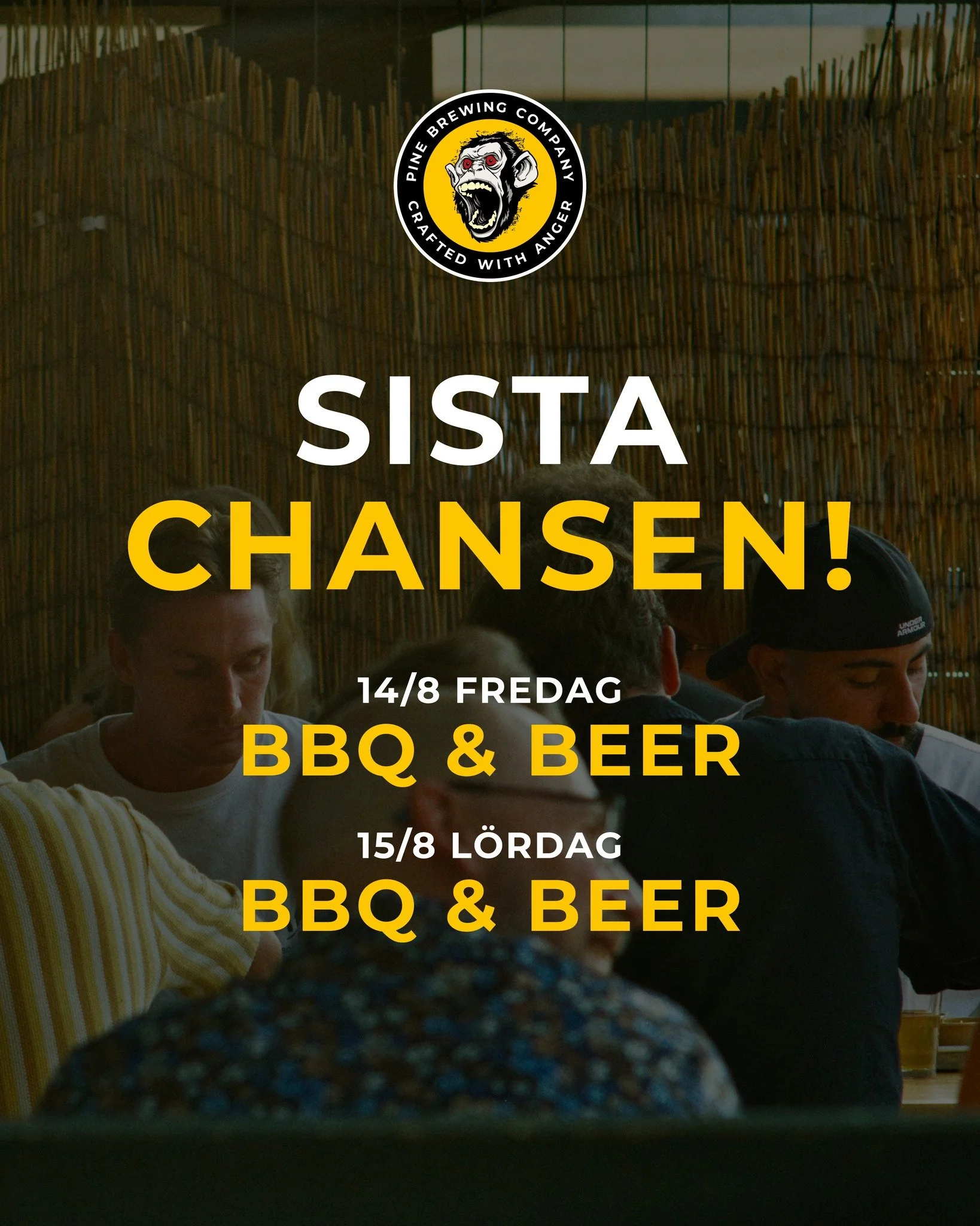 🔥 SISTA CHANSEN!

Nu k&ouml;r vi sista BBQ-helgen!
Den 14/8 &amp; 15/8 dukar vi upp f&ouml;r BBQ &amp; BEER &ndash; precis som det ska vara.

Samla polarna, kom hungriga och njut av en sk&ouml;n st&auml;mning. 😎

📅 Fredag 14/8 &ndash; BBQ &amp; Be