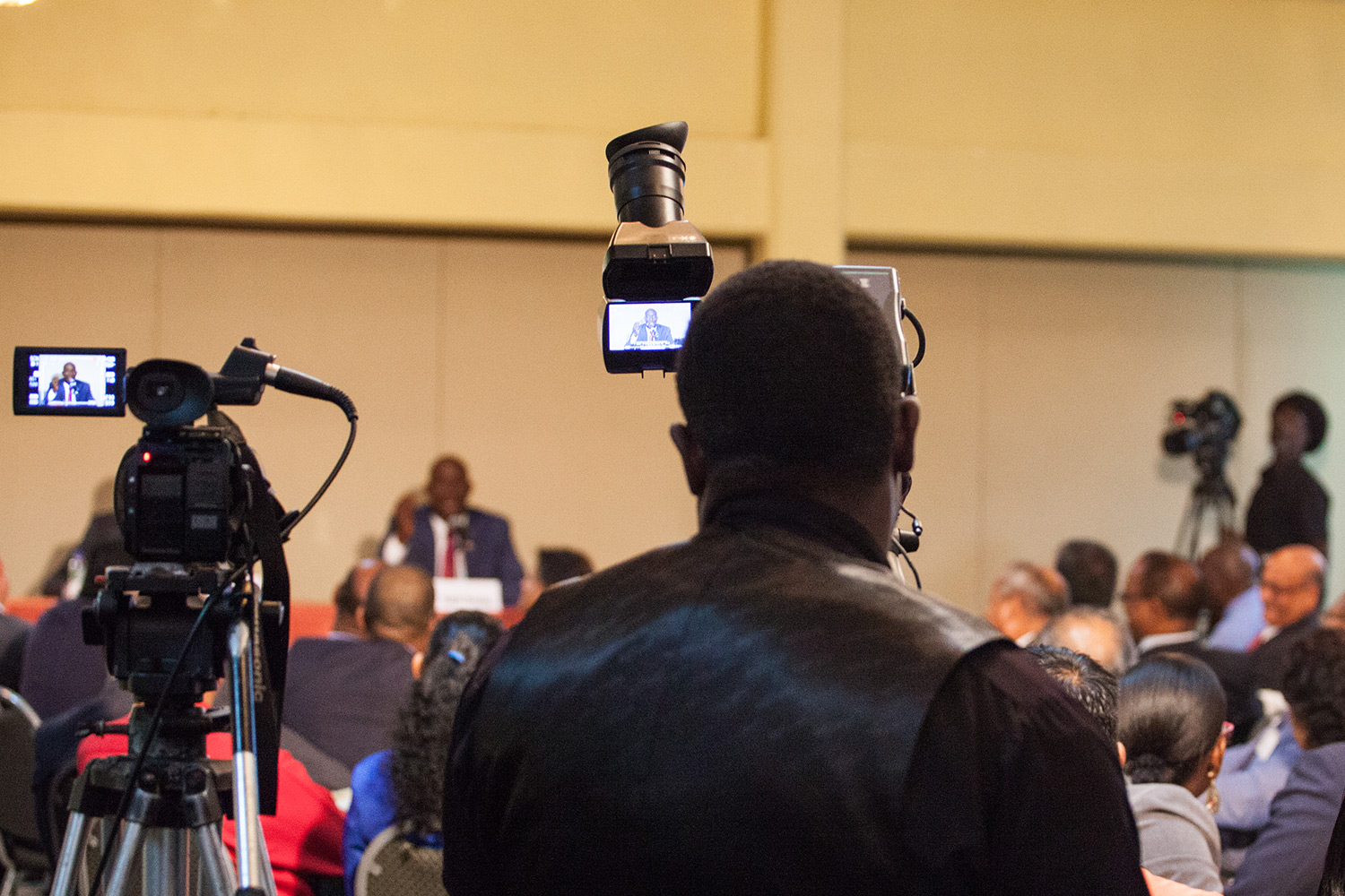 Opposition Leader Dr. Keith Rowley addresses Energy Chamber members at a recent energy luncheon. Photo by Mark Gellineau