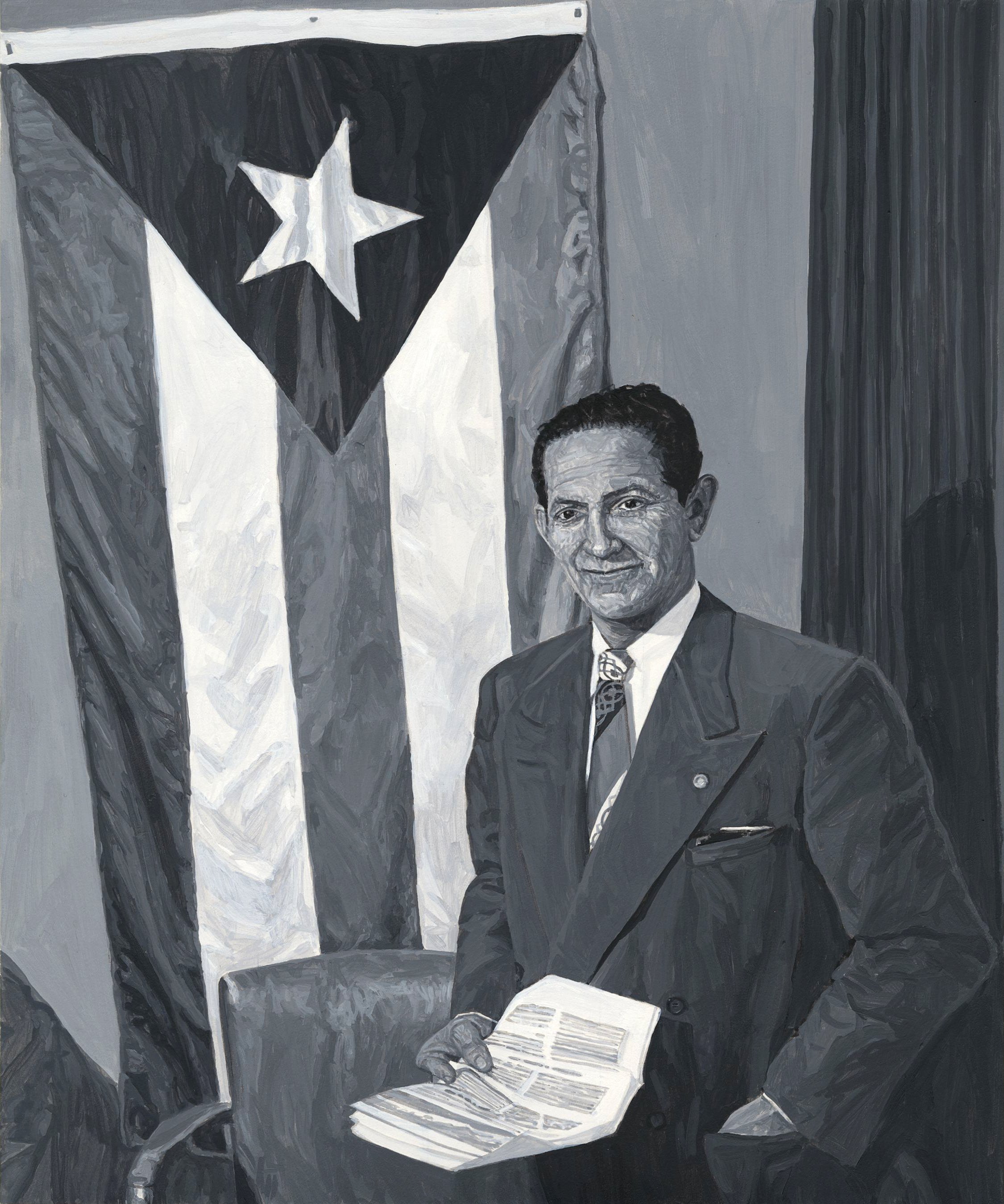 Justo Proenza, Cuban Consul, in his Los Angeles office