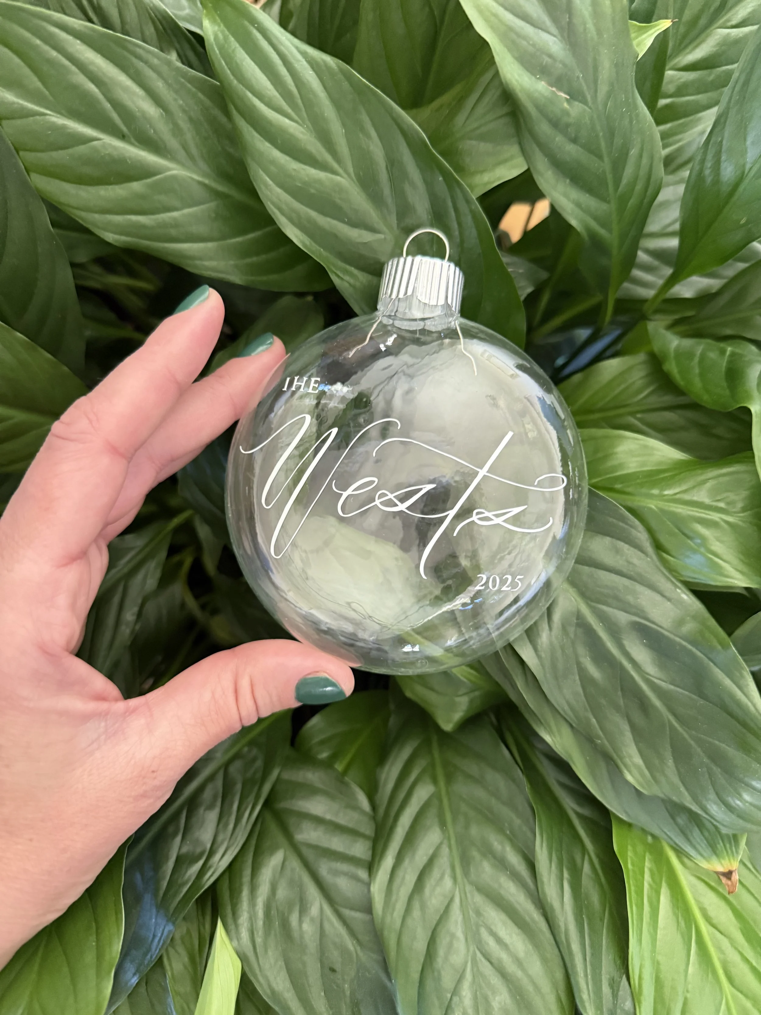 custom calligraphy Christmas ornaments for personalized holiday gifts