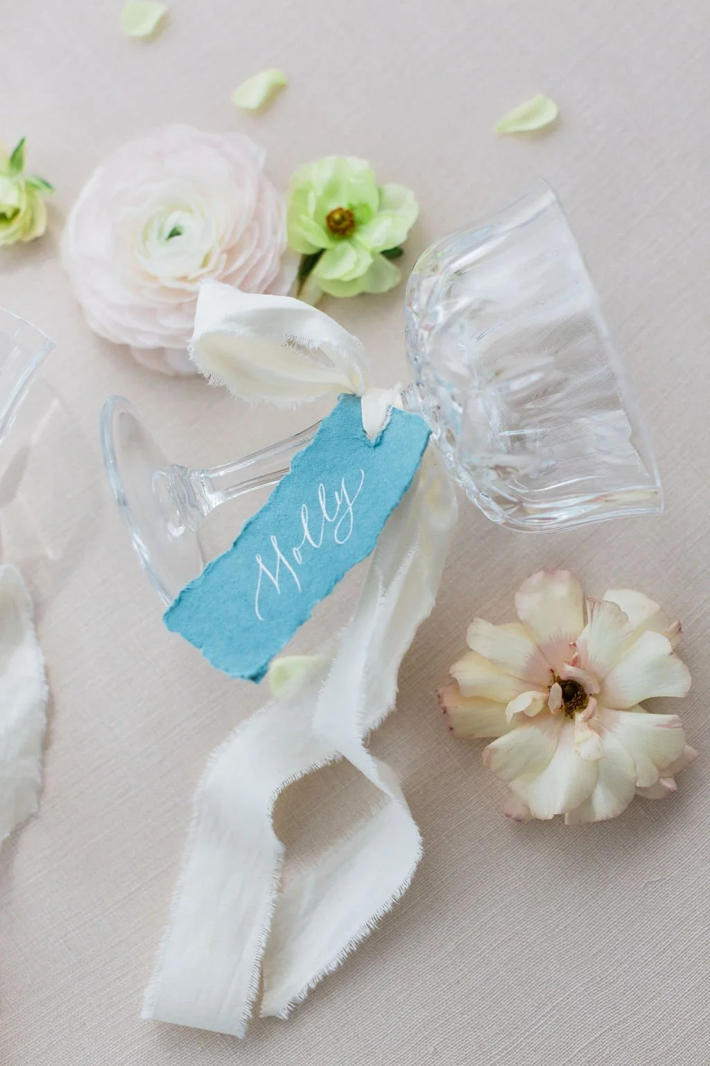 Custom calligraphy wedding place cards hand-lettered in modern script