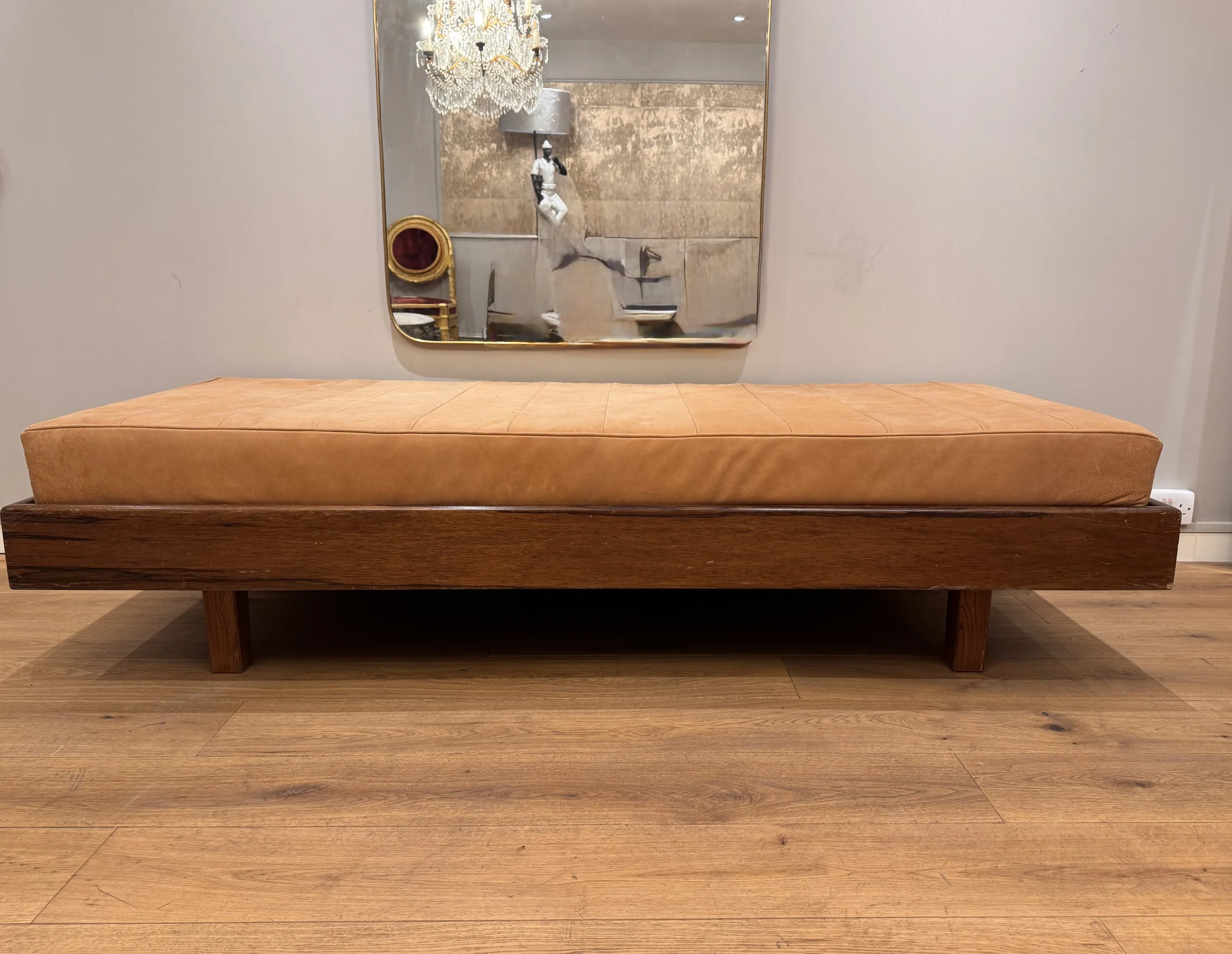 Gianfranco frattini leather & wood day bed