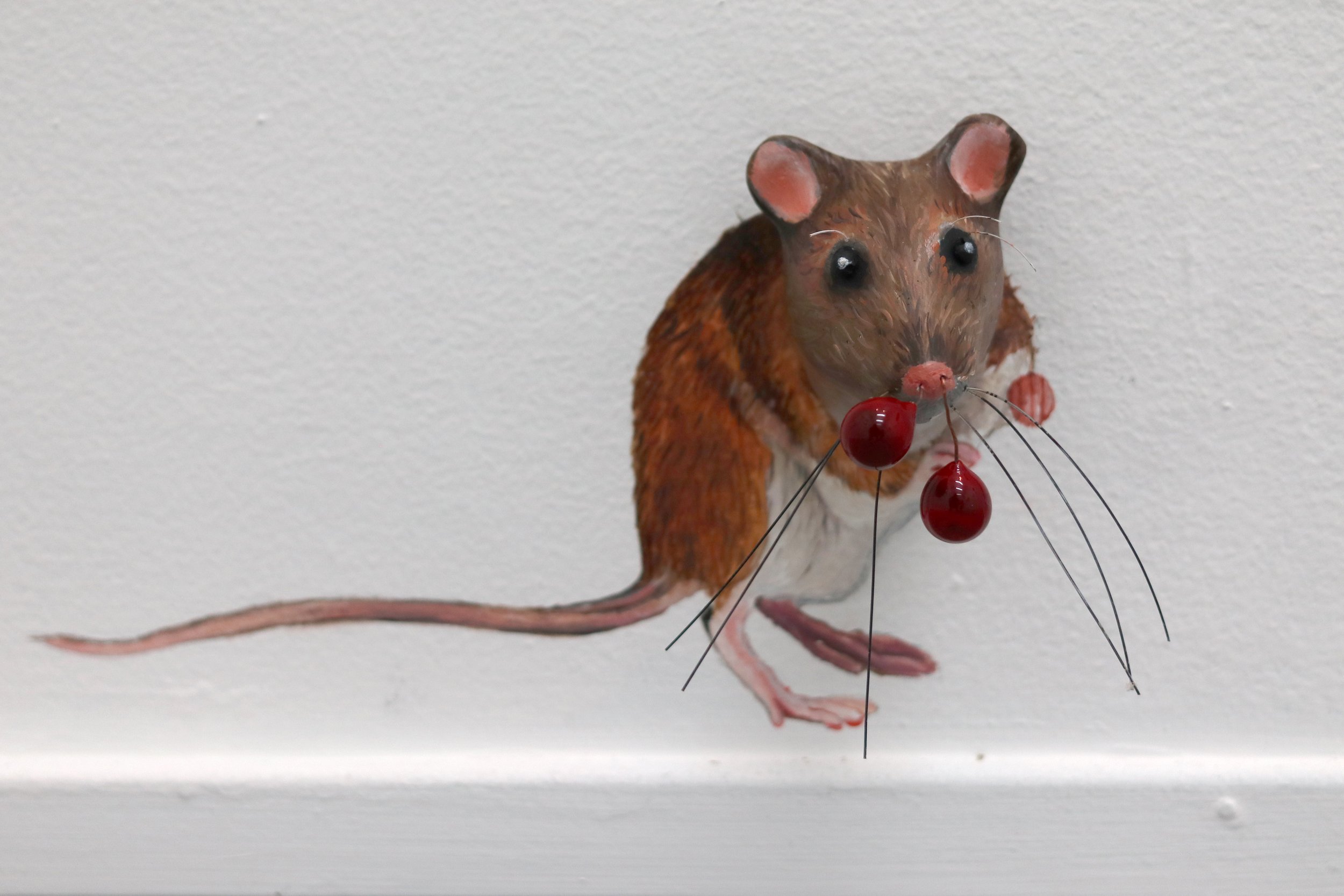  Charlotta Westergren   Untitled   2022   Oil and wood on the wall   5 ½” x 9” x 3”      