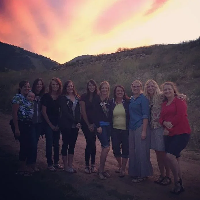 definitely not the best picture but... you get the idea. :) from left to right: Kiley (with Kayzlie), Kelsey, me, Kinsey, Rachel, Sharla, Patti, Calley, Awna, and Becky. :) 