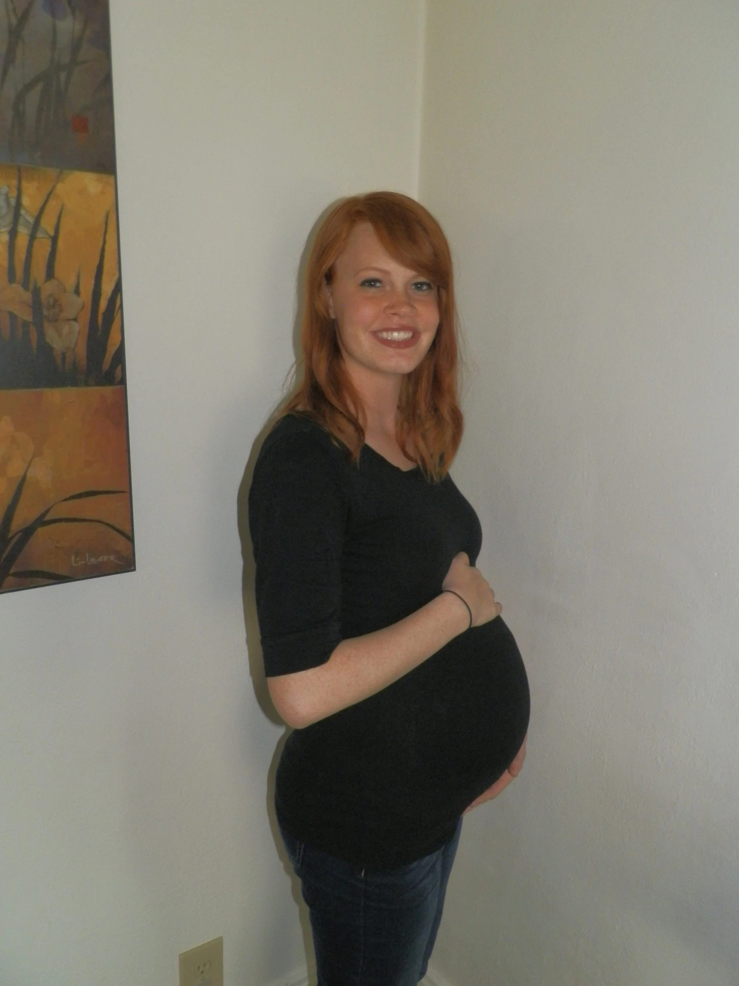 30 weeks- definitely popped out bigger! 