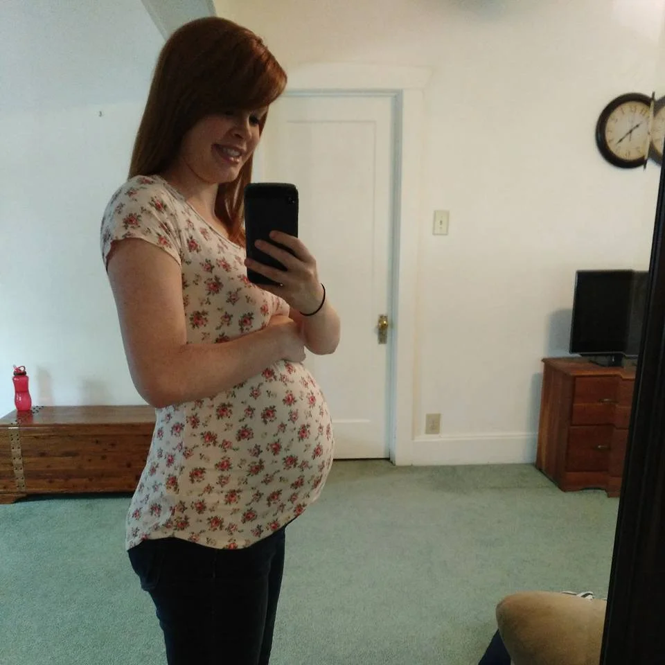 37 weeks- definitely smaller at this point than I was with Hank. From around 34 weeks I started to measure smaller than the week I was at, so I think baby girl started hugging closer to my back! 