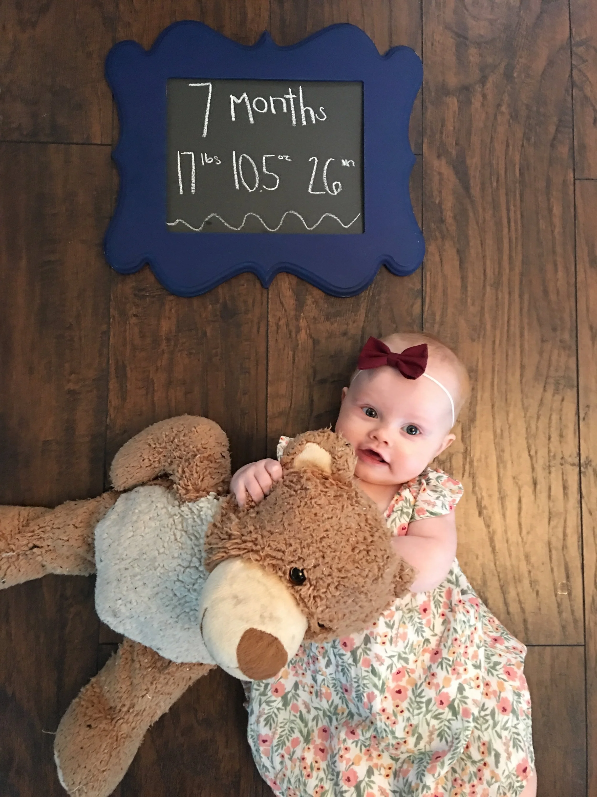Also pardon the summer dress! This girl is growing too quickly and her 12 mo clothes are what is fitting right now, of course in the dead of winter! 😬