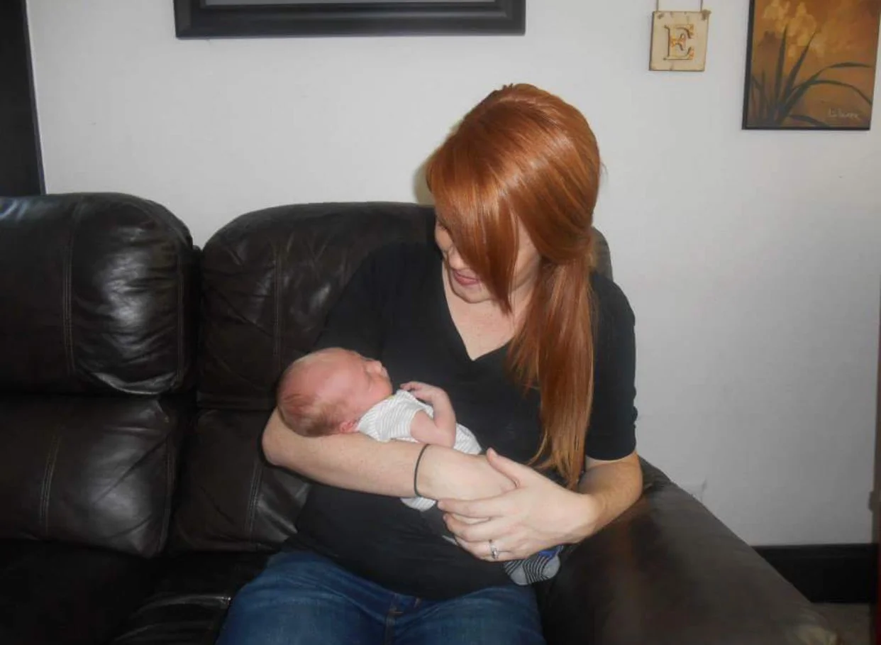 Snuggling with newborn baby Henry! 😍