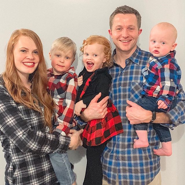 We &ldquo;channeled our flannel&rdquo; last night at Grandma Patti and Grandpa Mike&rsquo;s annual Christmas party! Always a good time! 🎉 And, to be honest, a loud time, since there are 27 grandkids running around like crazy little animals ha ha wou