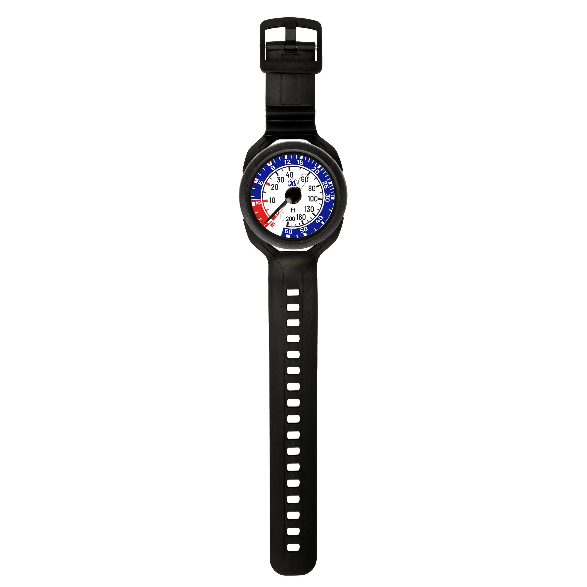 GA455DS QuikVu Wrist Depth Gauge Dual Scale - Front with Strap Open Flat