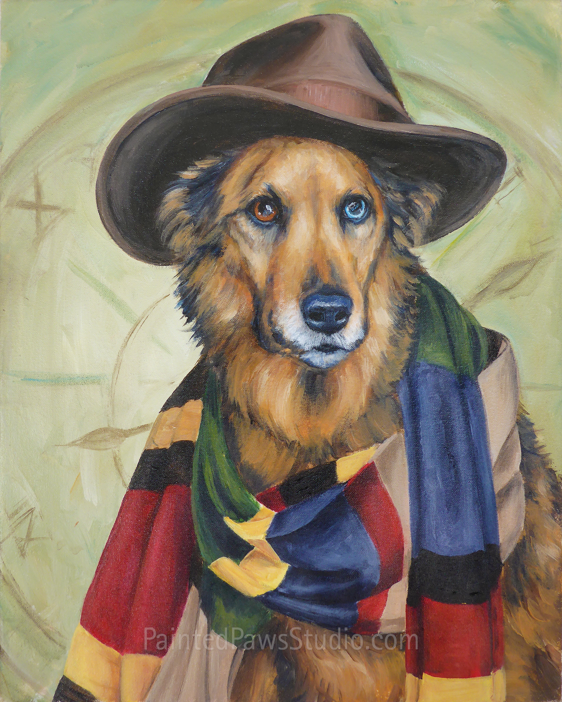 Prince as the 4th Doctor (from Dr. Who) | 16" x 20" | custom background