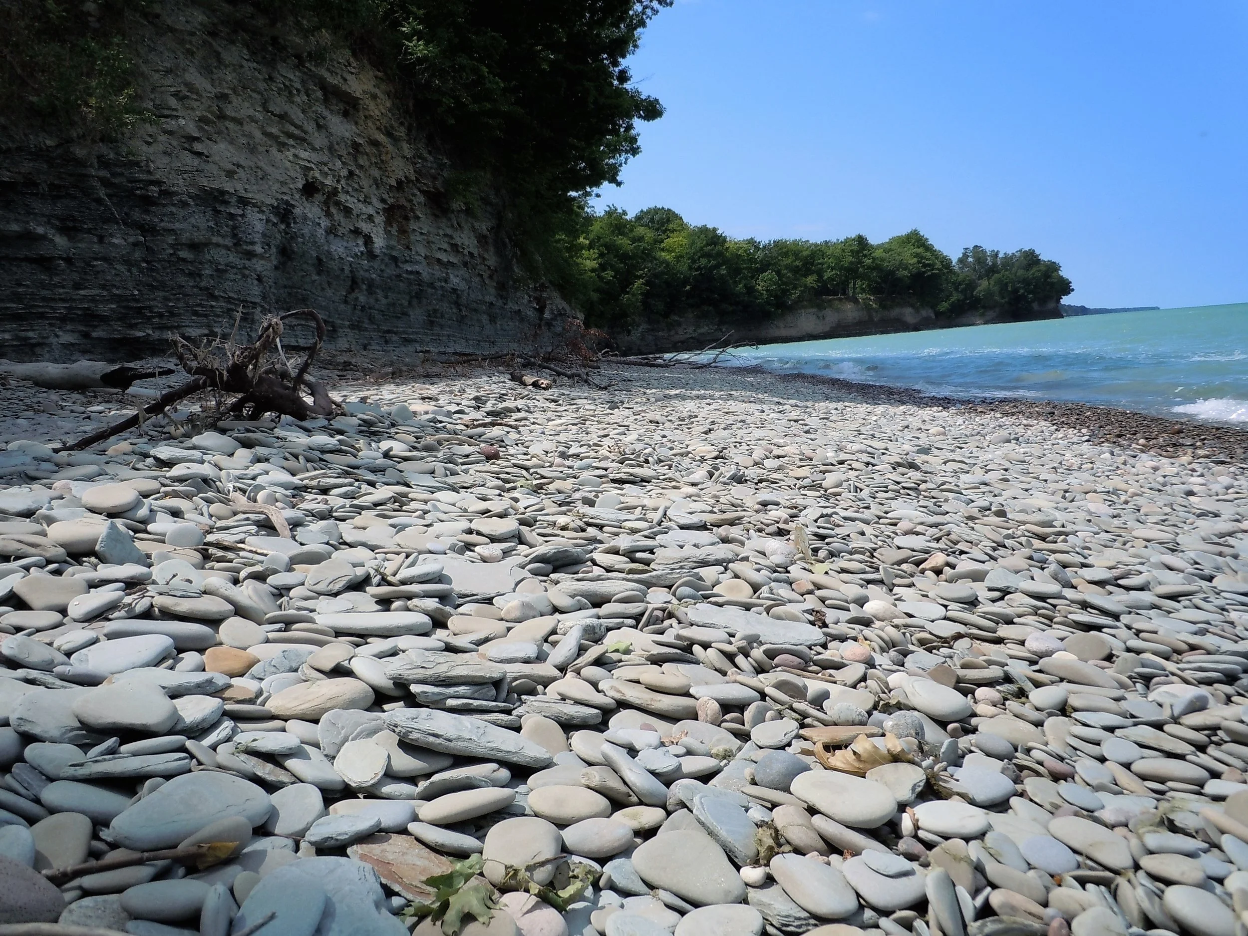 The shore of Lake Erie. Rocks and rocks and rocks!