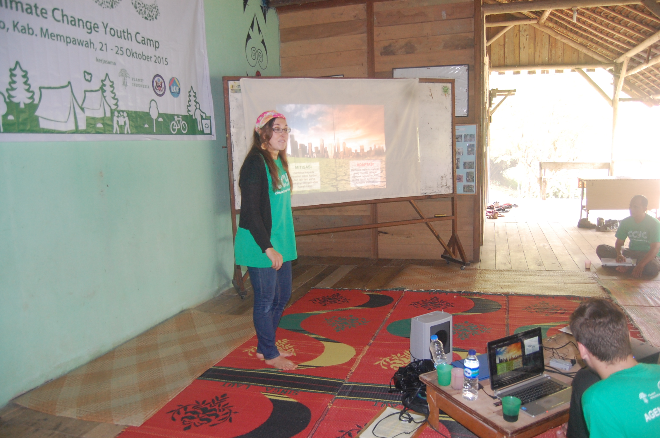 Erica Pohnan (Yayasan ASRI) teaching about Climate Change Mitigation and Adaptation