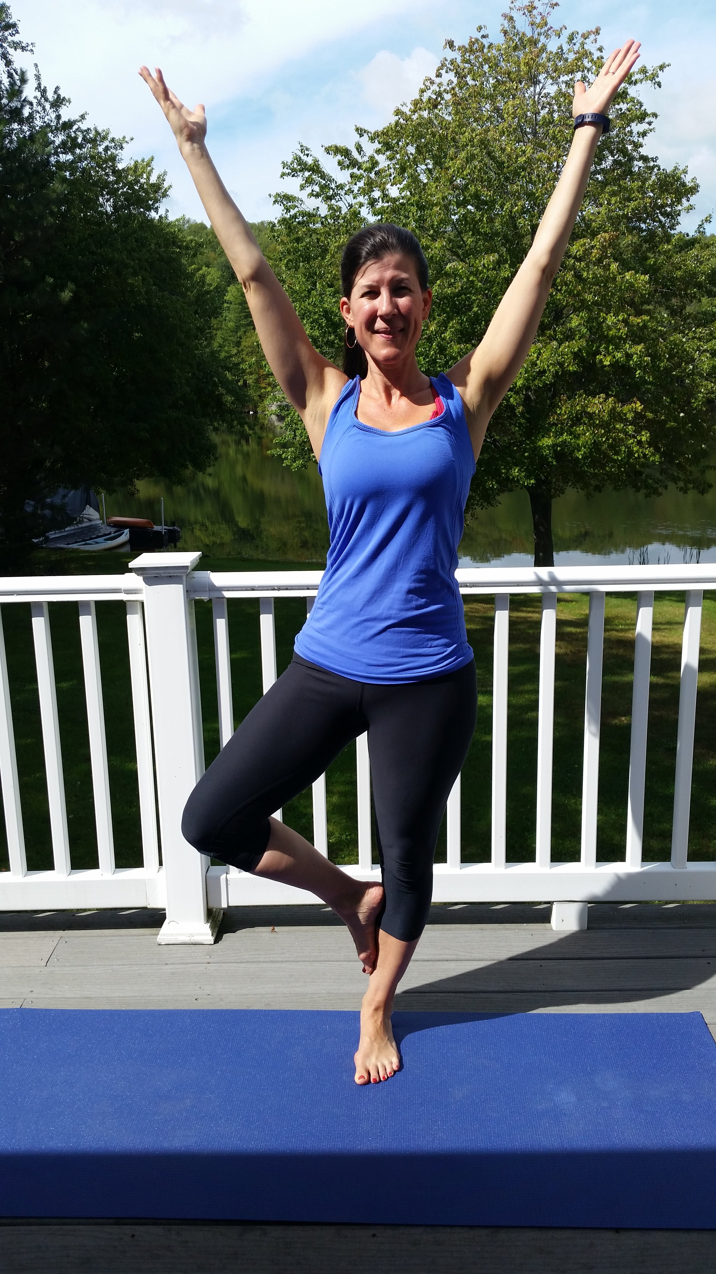 Tree pose with foot at calf