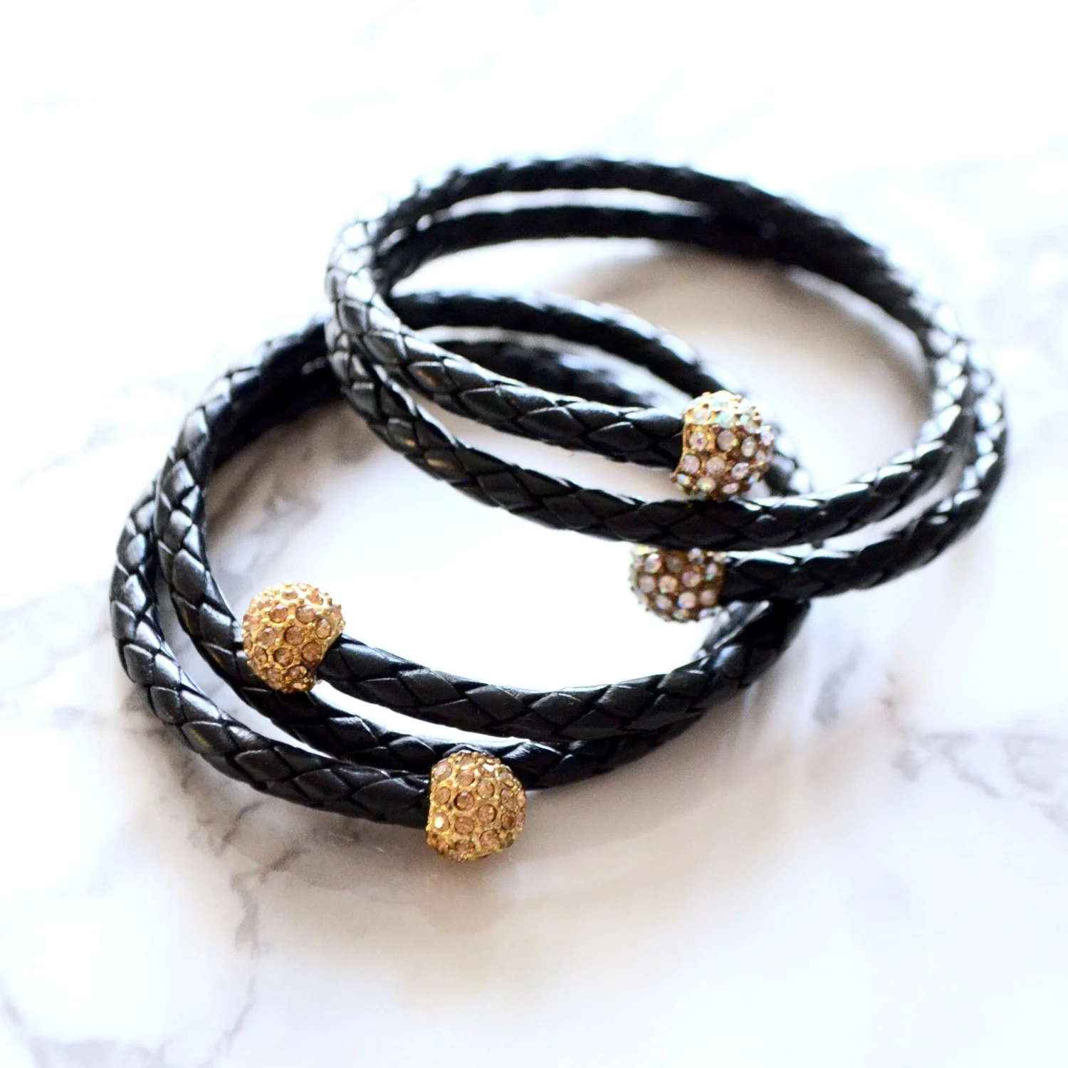 Pelham Leather Wrap Bracelet in Black