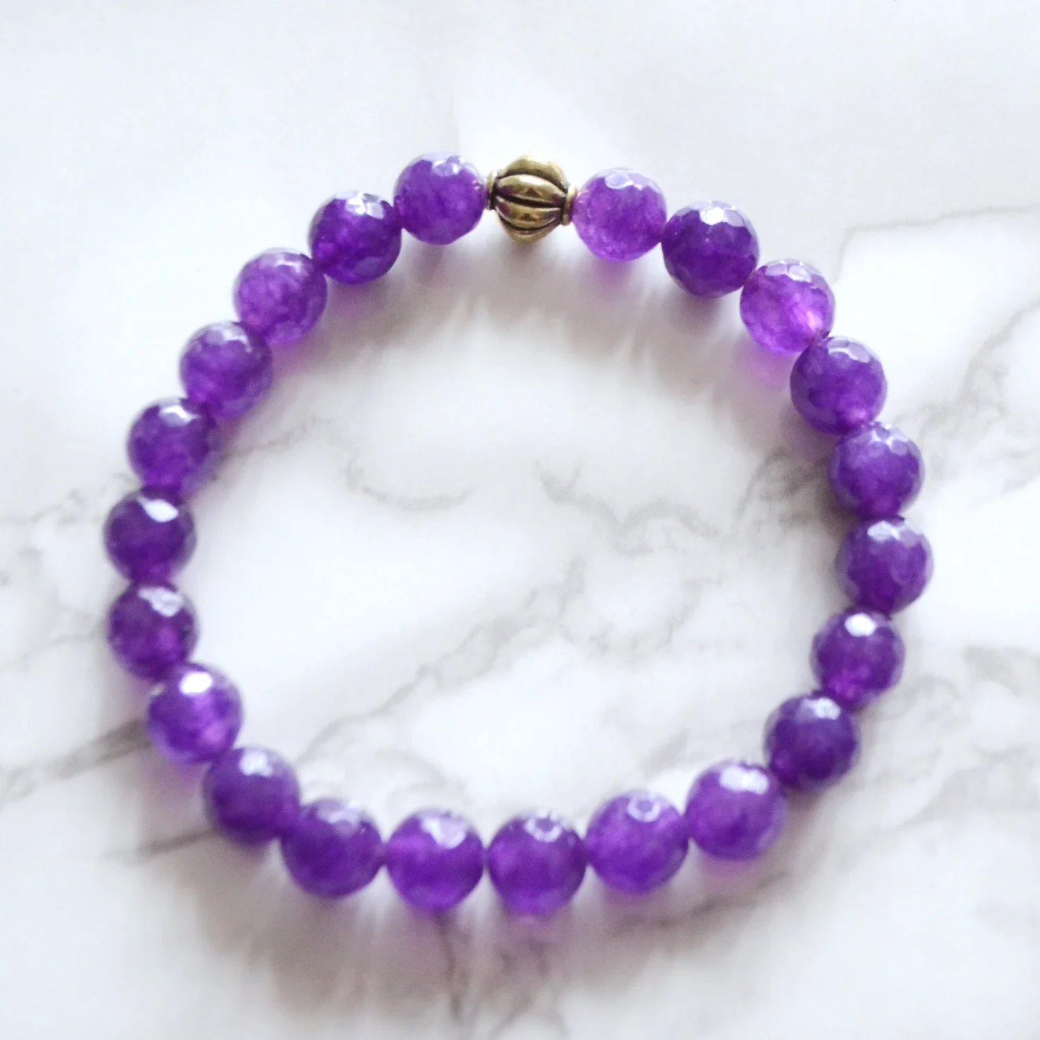 Purple Shore Bracelet Stack in Brass