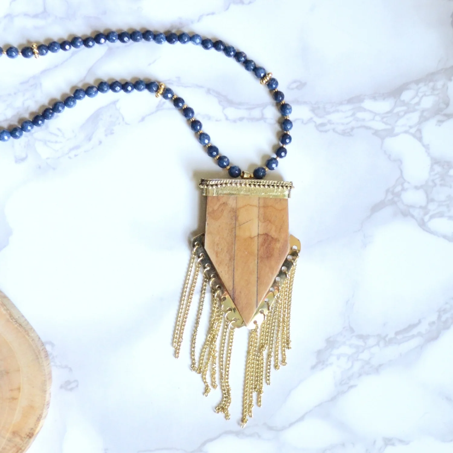 Chain Fringe Arrow Boho Beaded Necklace