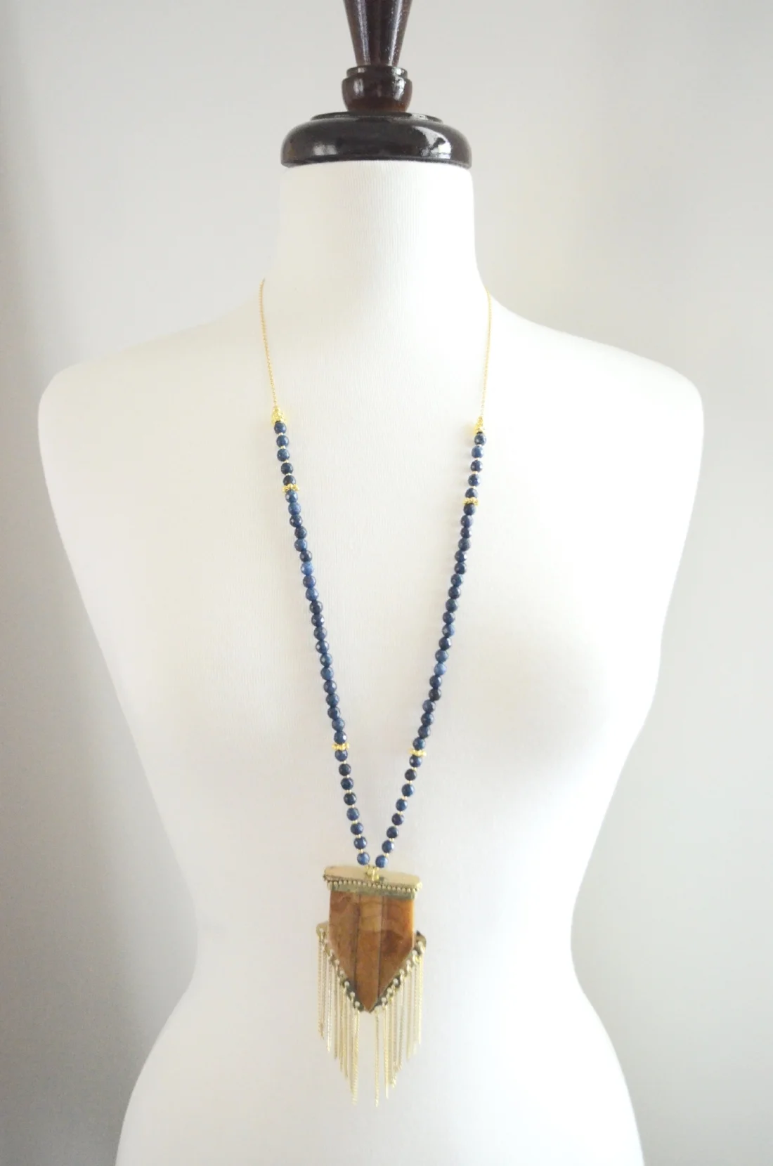 Chain Fringe Arrow Boho Beaded Necklace