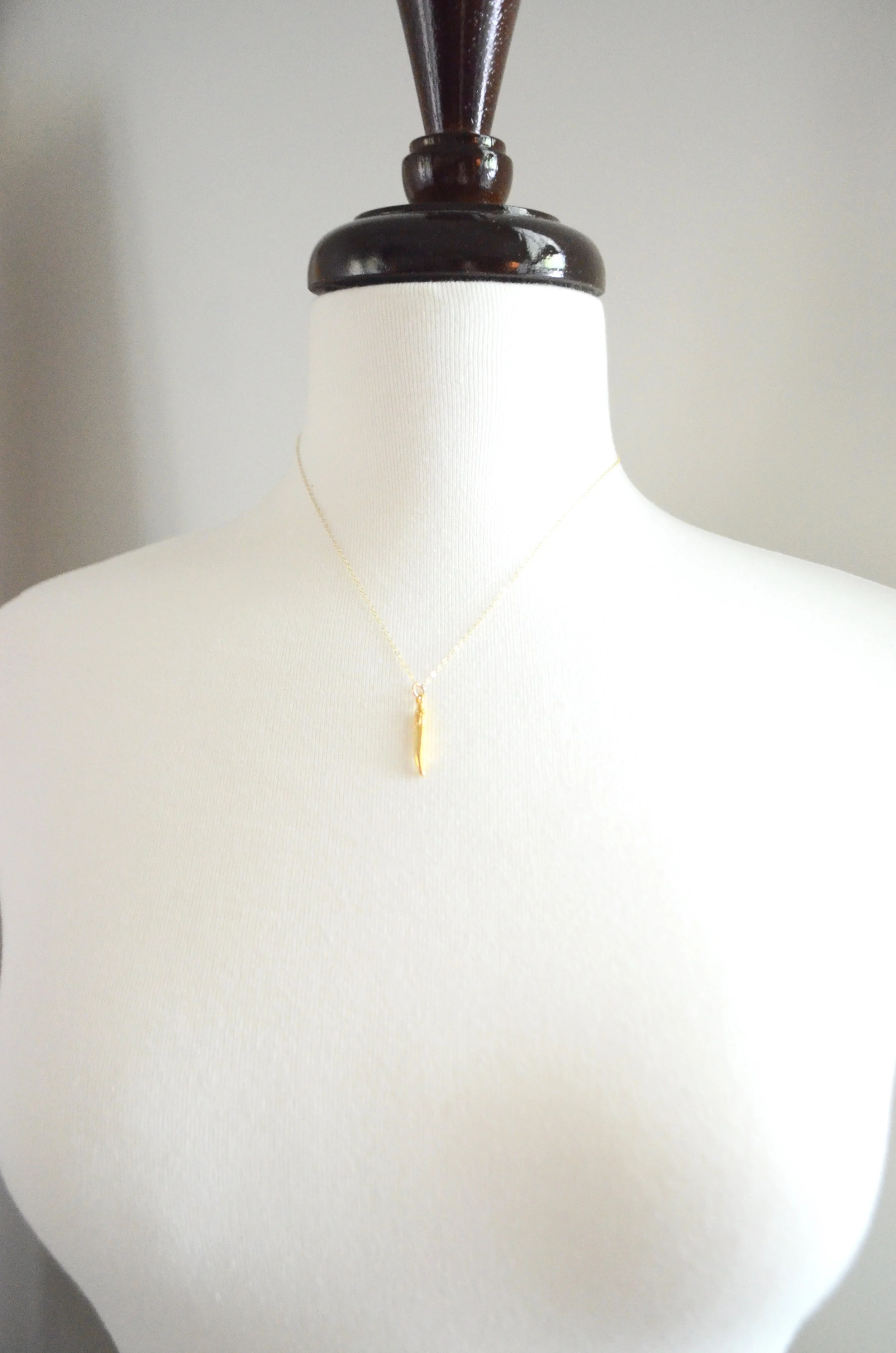 Dainty Vermeil Horn Necklace
