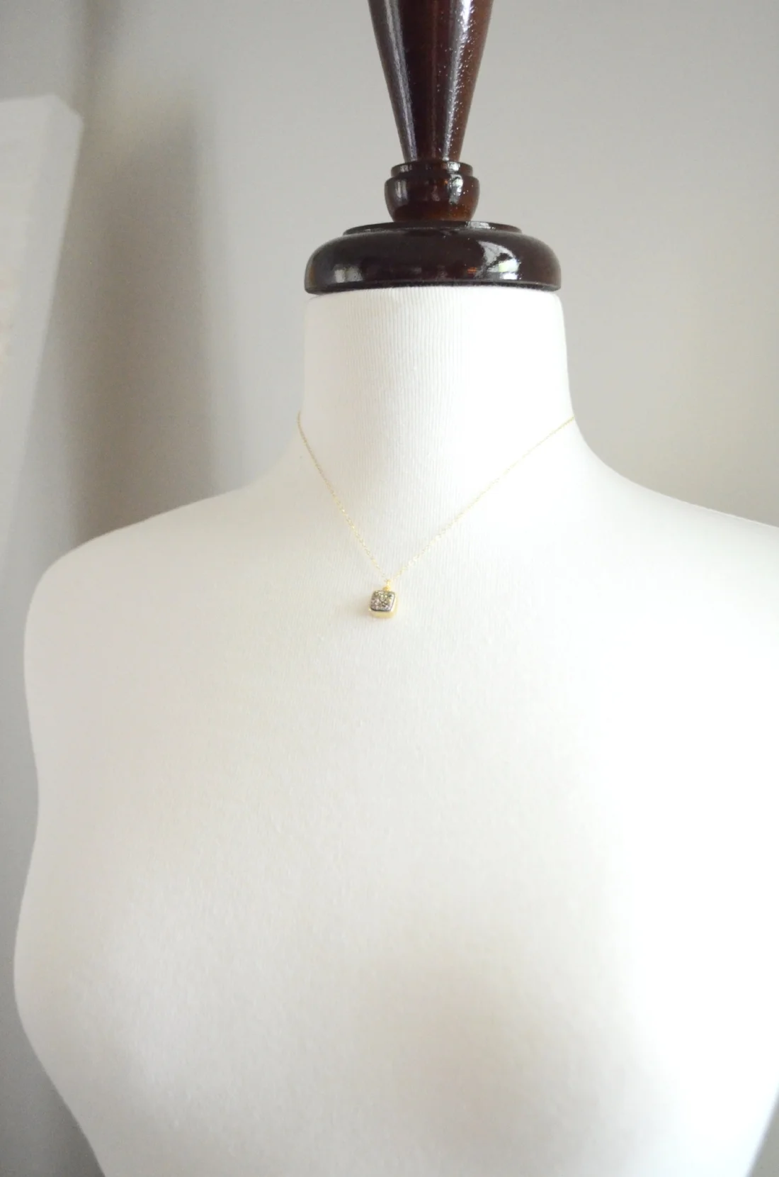 Dainty Square Druzy Necklace
