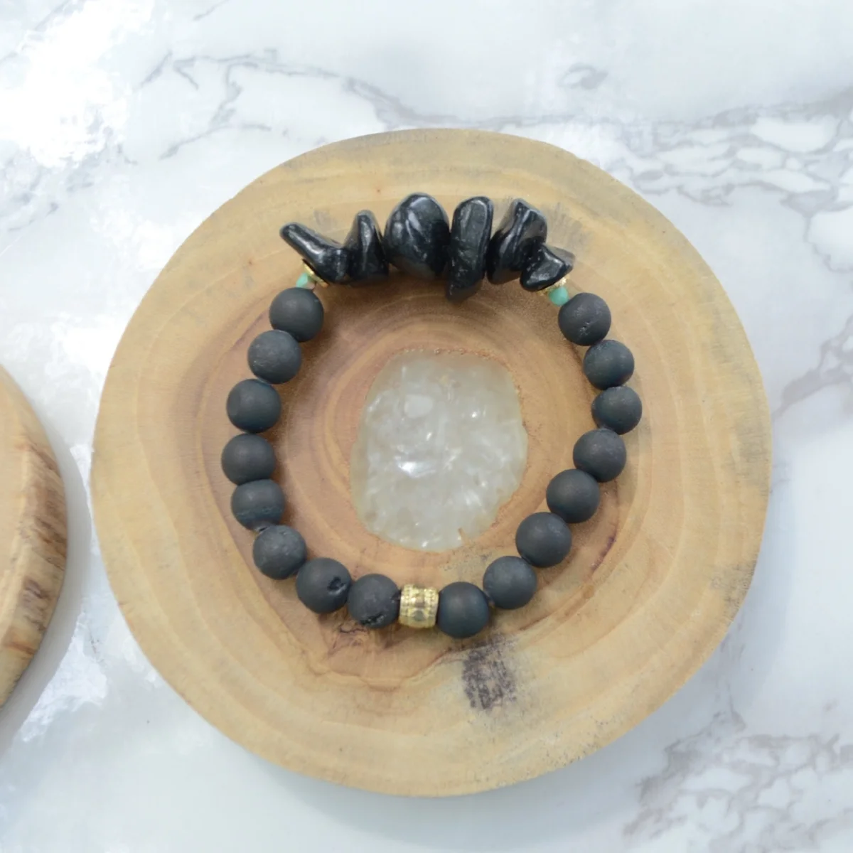 Black Pebble Essential Oil Bracelet