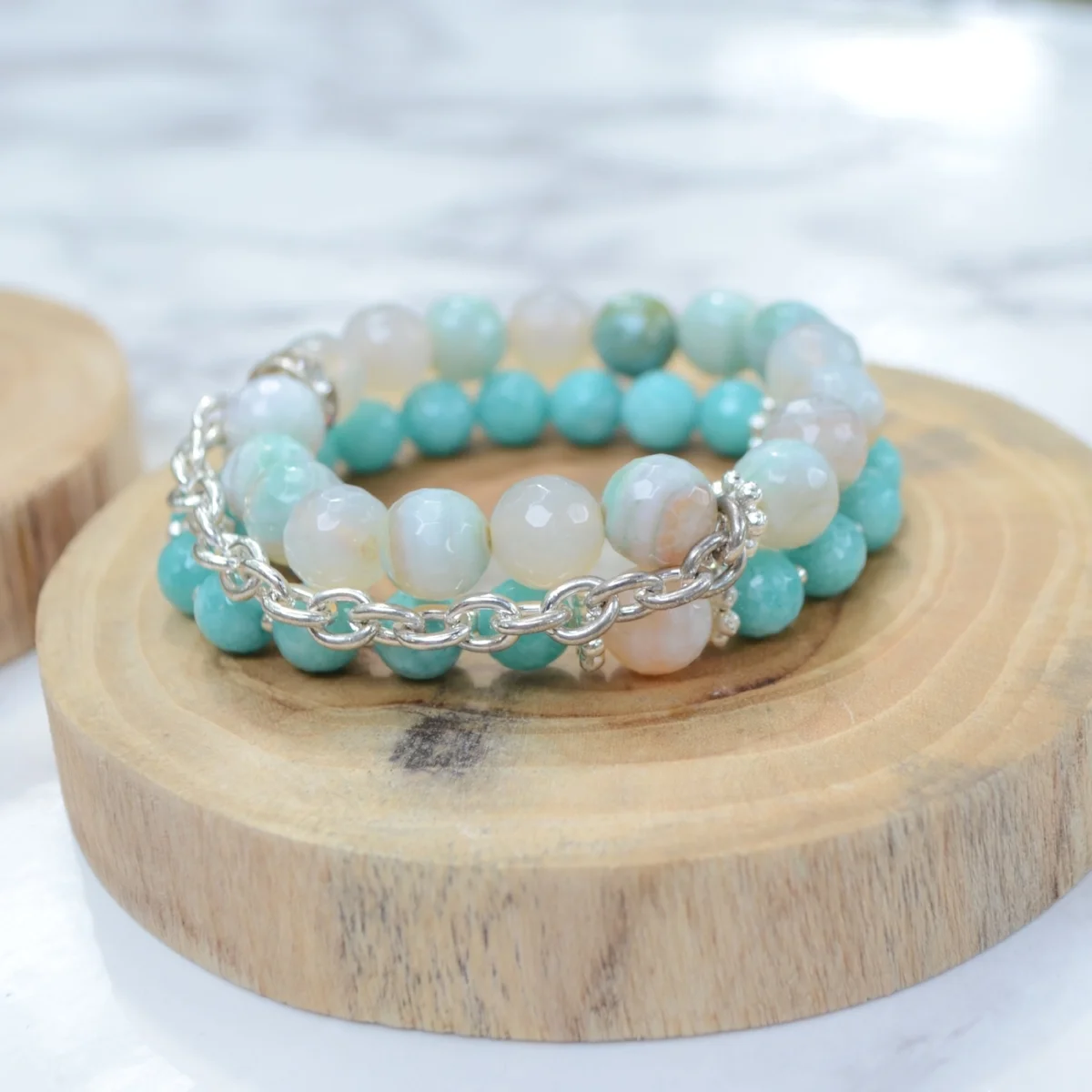 Turquoise and Silver Bracelet Stack