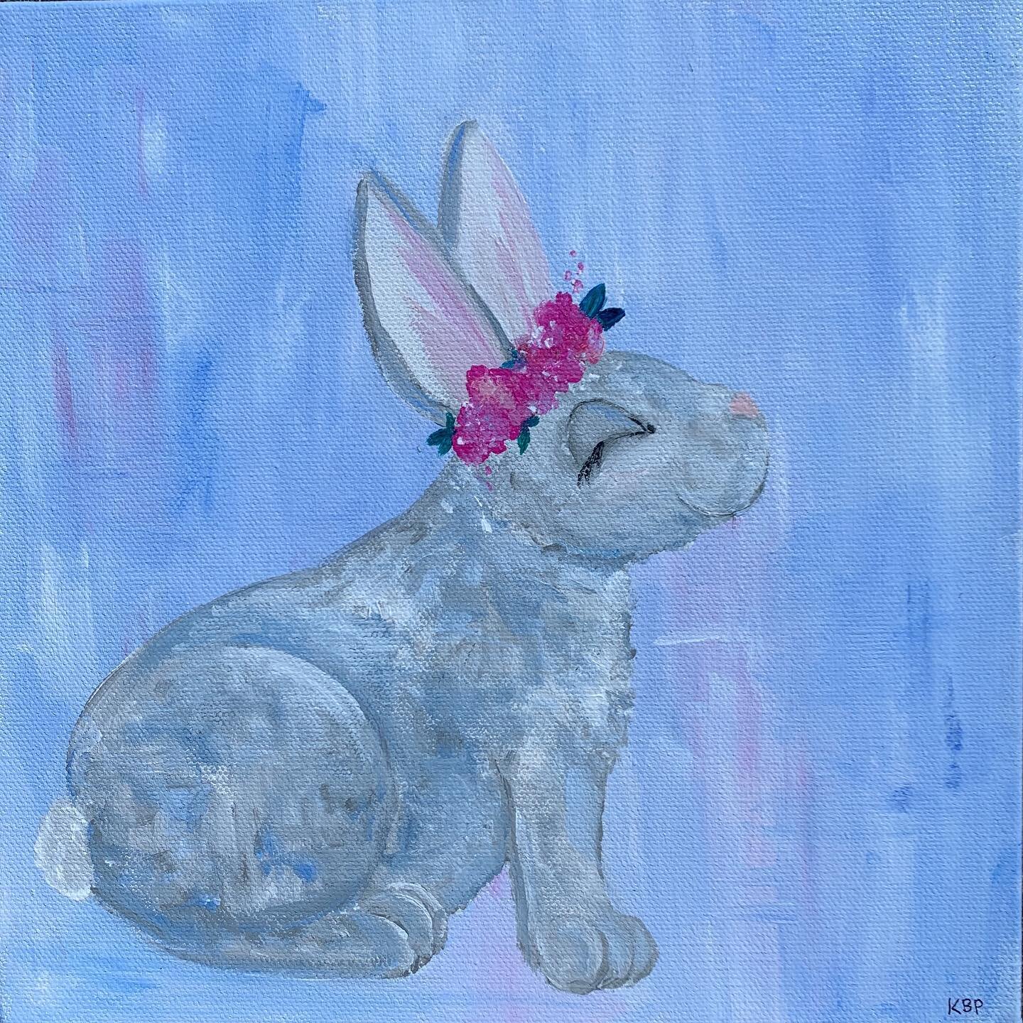 ✨🐰 Calling all sweet bunnies! 🐰✨ I&rsquo;m so happy I can now share this little bunny that I painted for Little Miss Lola, the newest addition to one of my favorite families and besties! 😚💕 We love you! 
.
.
.
.
.
#custompaintings #acrylicpaintin