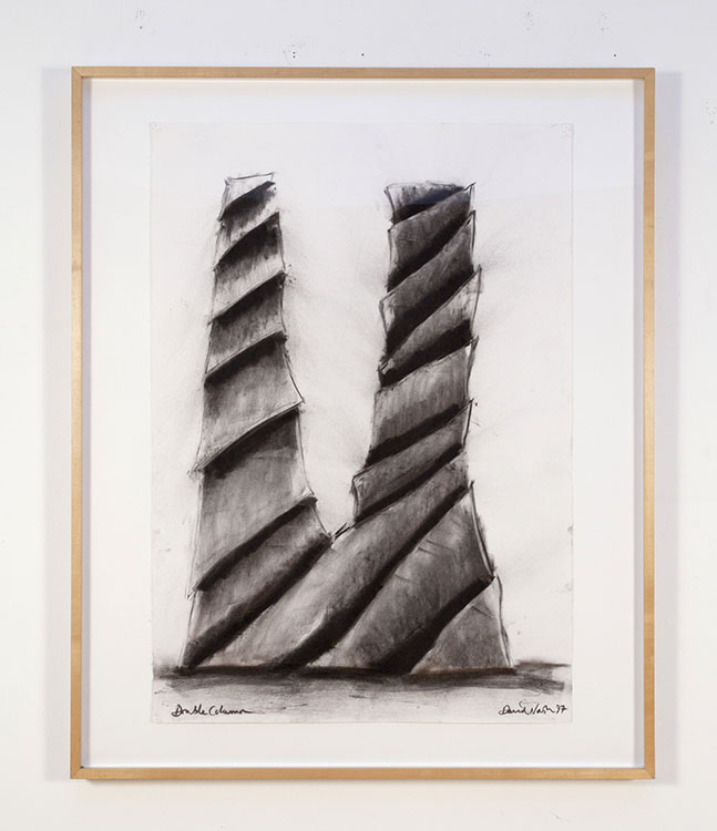  David Nash, Double Column, 1997 Charcoal on paper | Image: 39 x 27.5 inches; Frame: 46.5 x 38.25 inches | HG4757 