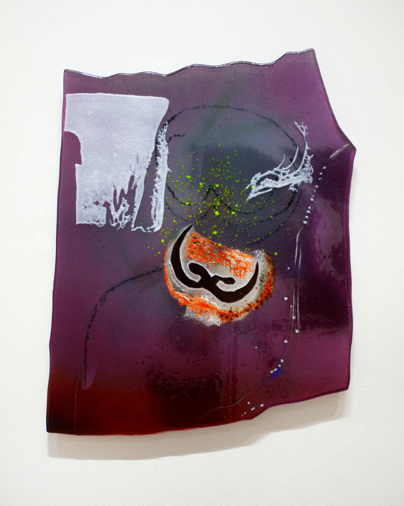  Leslie Shows,  Sound in a yielding medium , 2020 Glass, vitreous enamel, pigmented wax | 33 x 26 inches | HG15492 