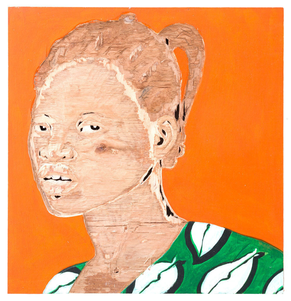  Aimé Mpane,  XI , 2014 - 2019 Acrylic and mixed media on wood panel | 12.5 x 12 inches | HG14849 