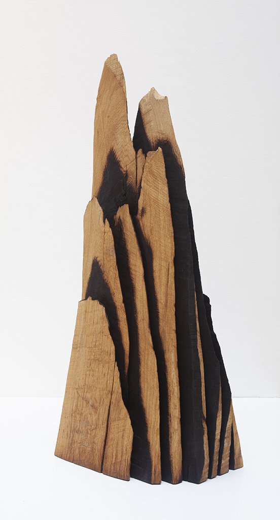  David Nash,  Oak Mountains , 2021 Oak, part-charred | 35 x 17.75 x 9 inches | HG15906 