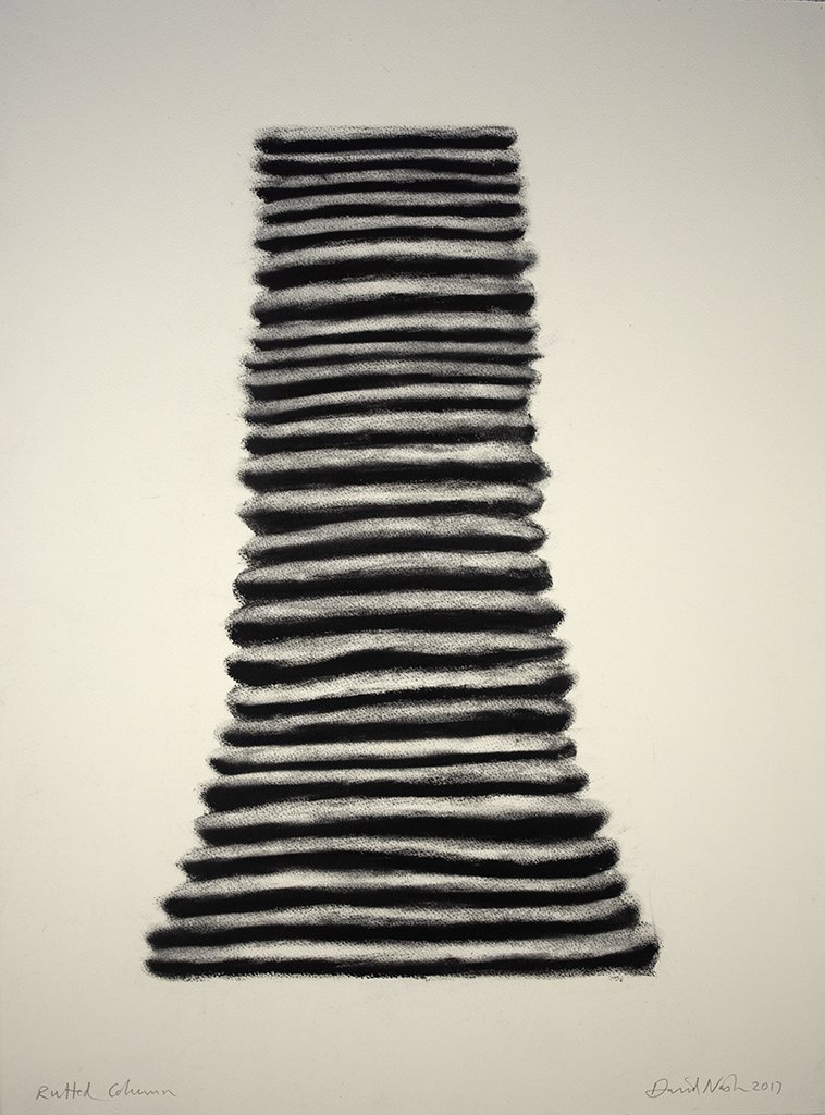  David Nash,  Rutted Column , 2021 Charcoal on paper | 30 x 22.5 inches | HG15898 