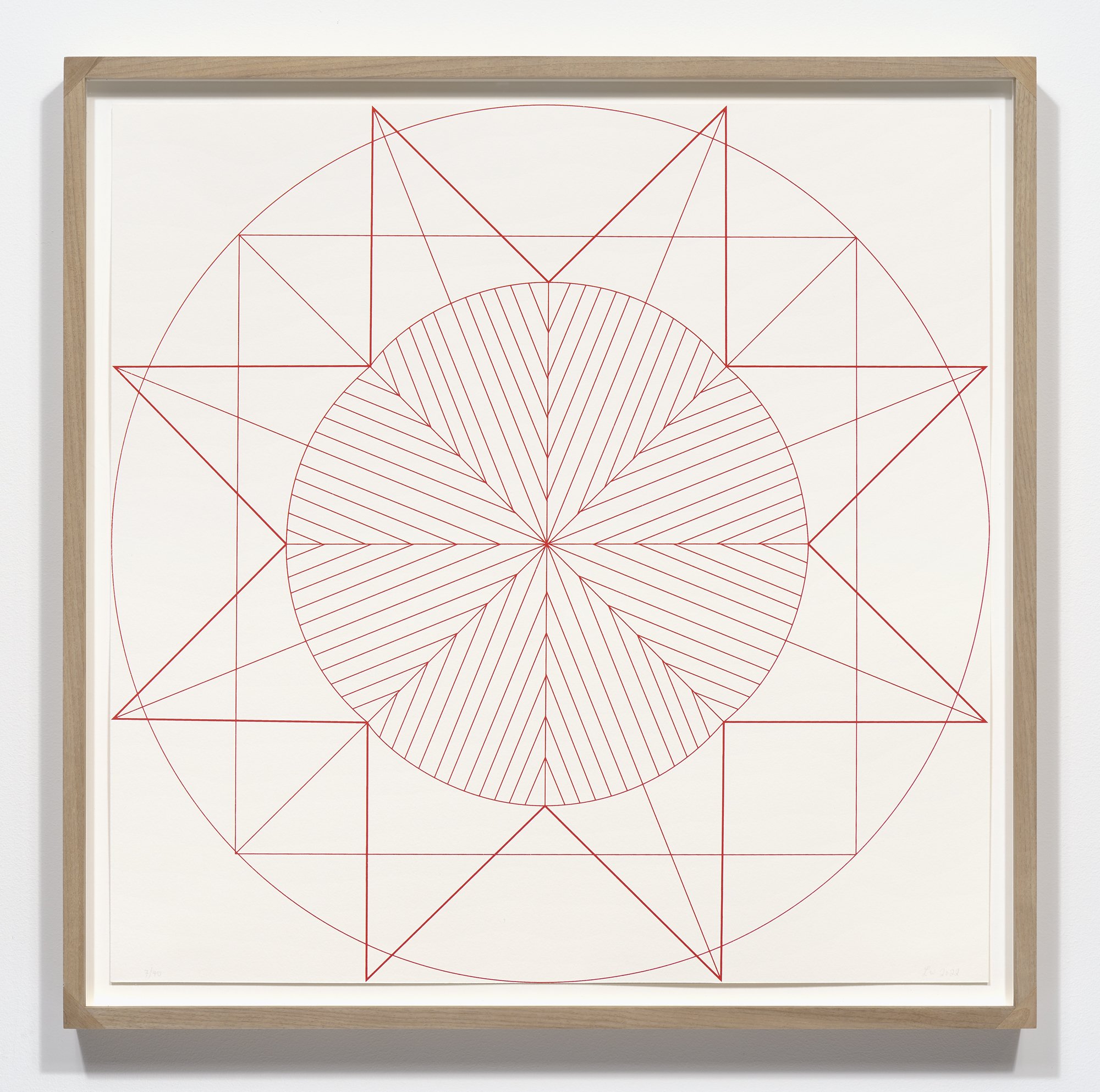  Lena Wolff,  Radiant Star #1 , 2022 Screenprint | Paper: 20 x 20 inches; Frame: 21 x 21 inches | Edition 1 of 20 | HG16239 