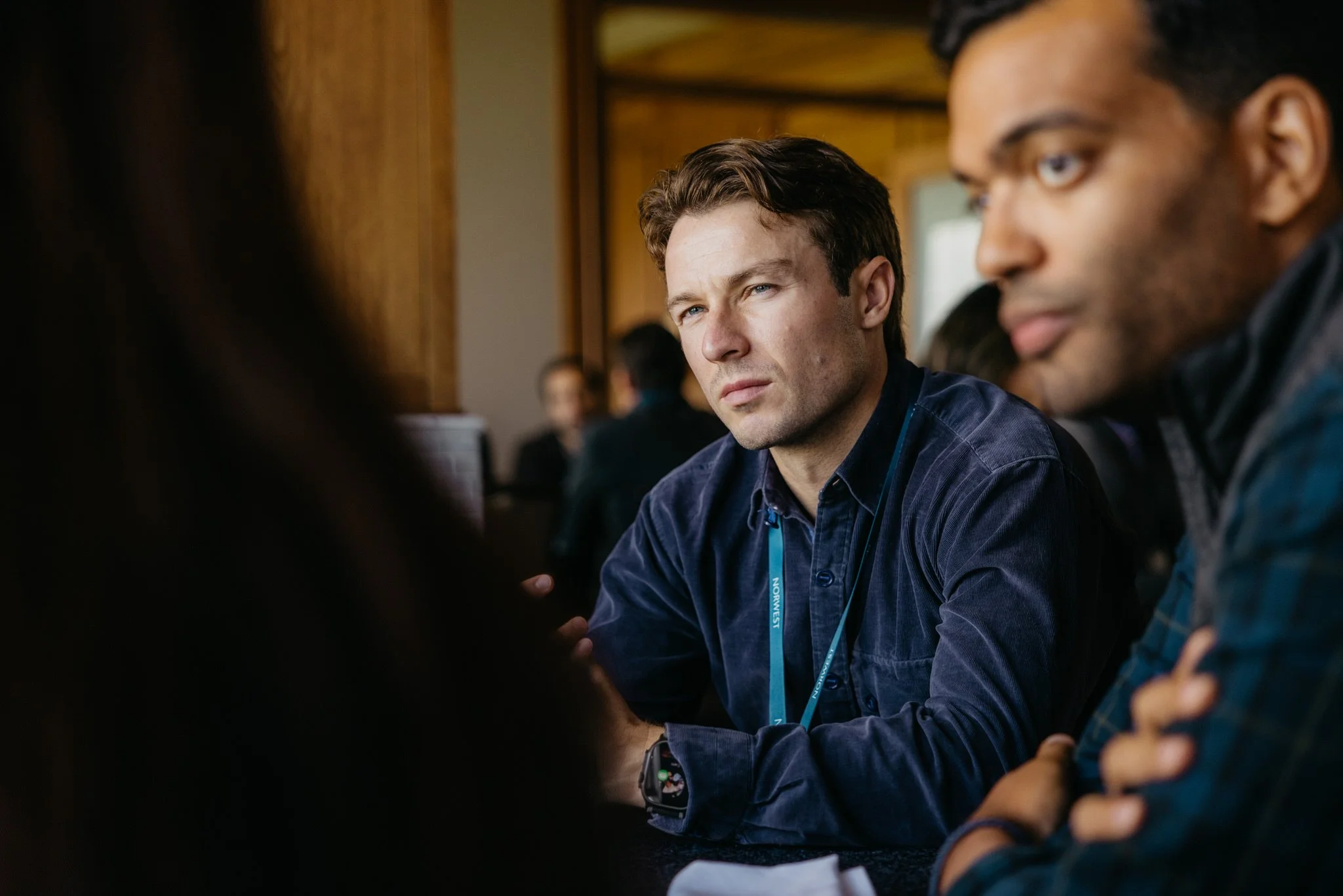Attendees collaborating during lunch at a Investor Conference in San Francisco