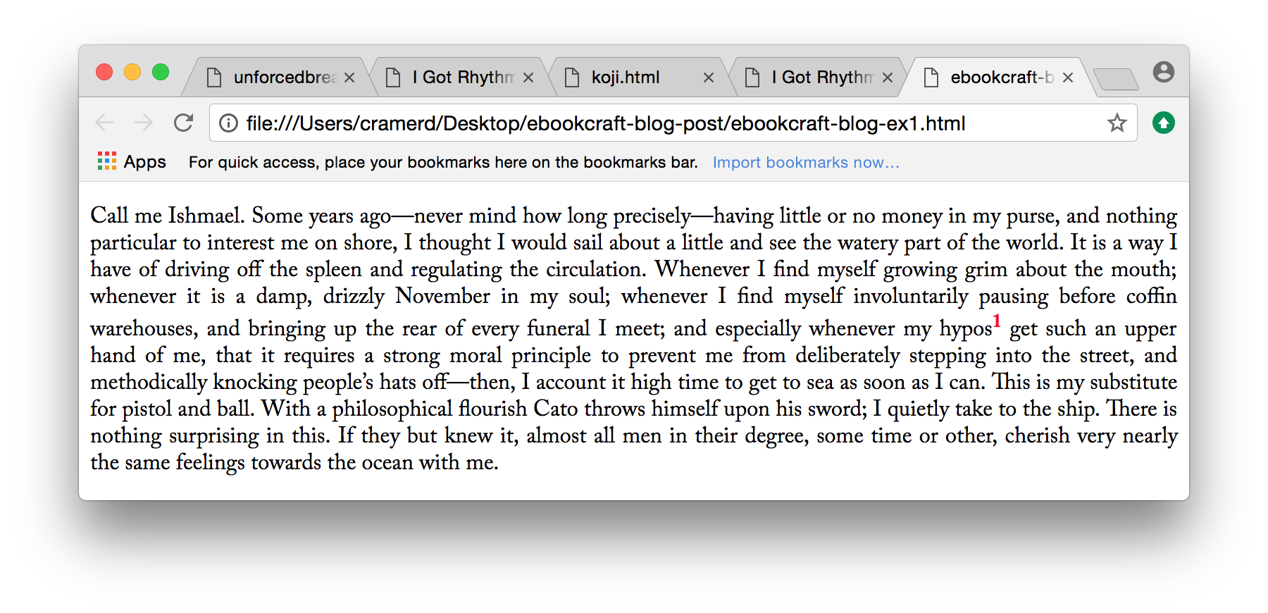  Example 1: paragraph with superscript and inconsistent line height 