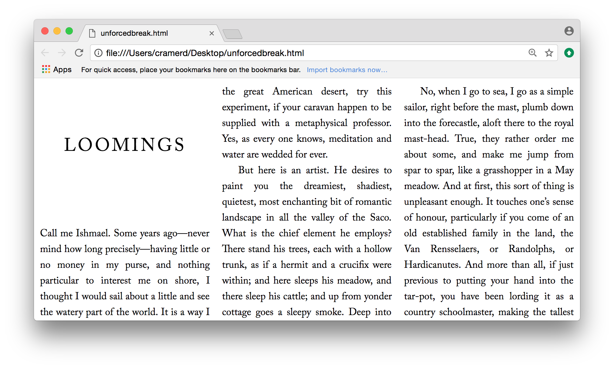  Example 3: three-column text showing proper alignment 
