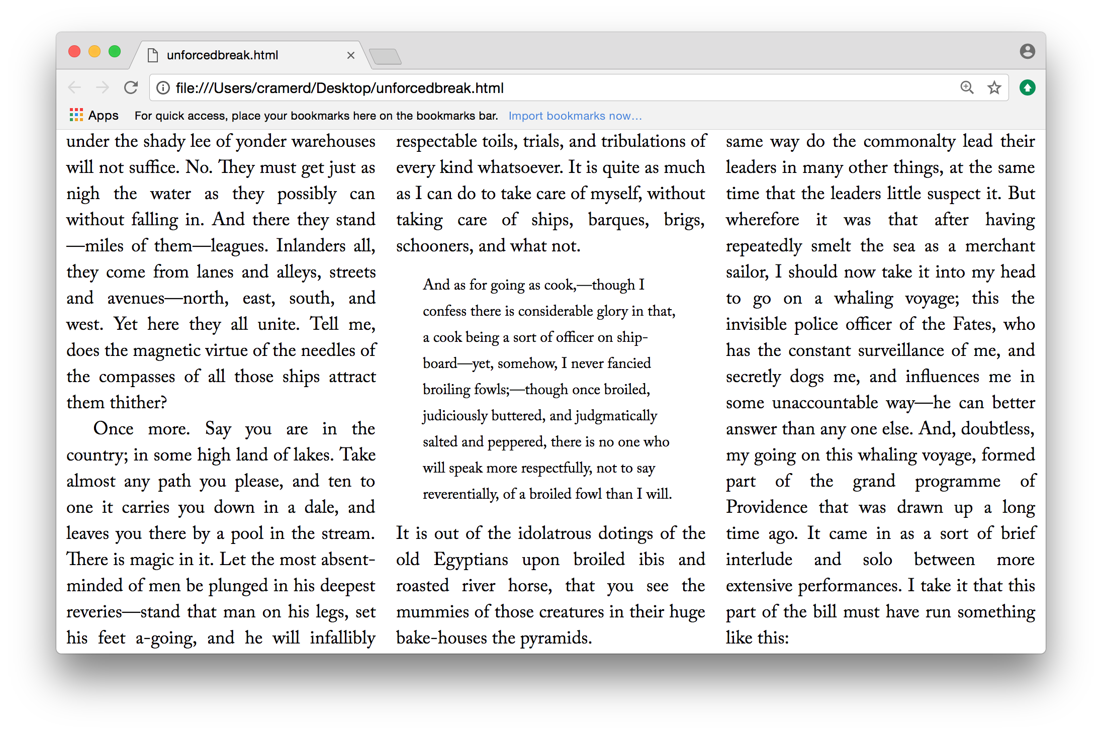  Example 4: three-column text with extract, still aligned 
