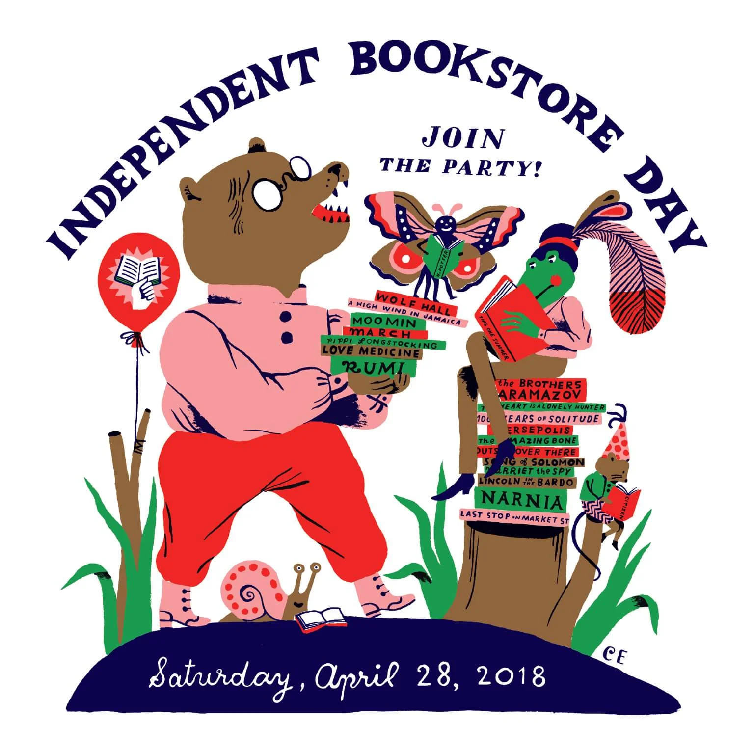 The US poster for Independent Bookstore Day.