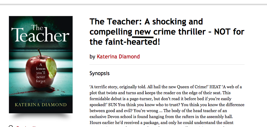   The Teacher: A shocking and compelling    new    crime thriller - NOT for the faint-hearted!  