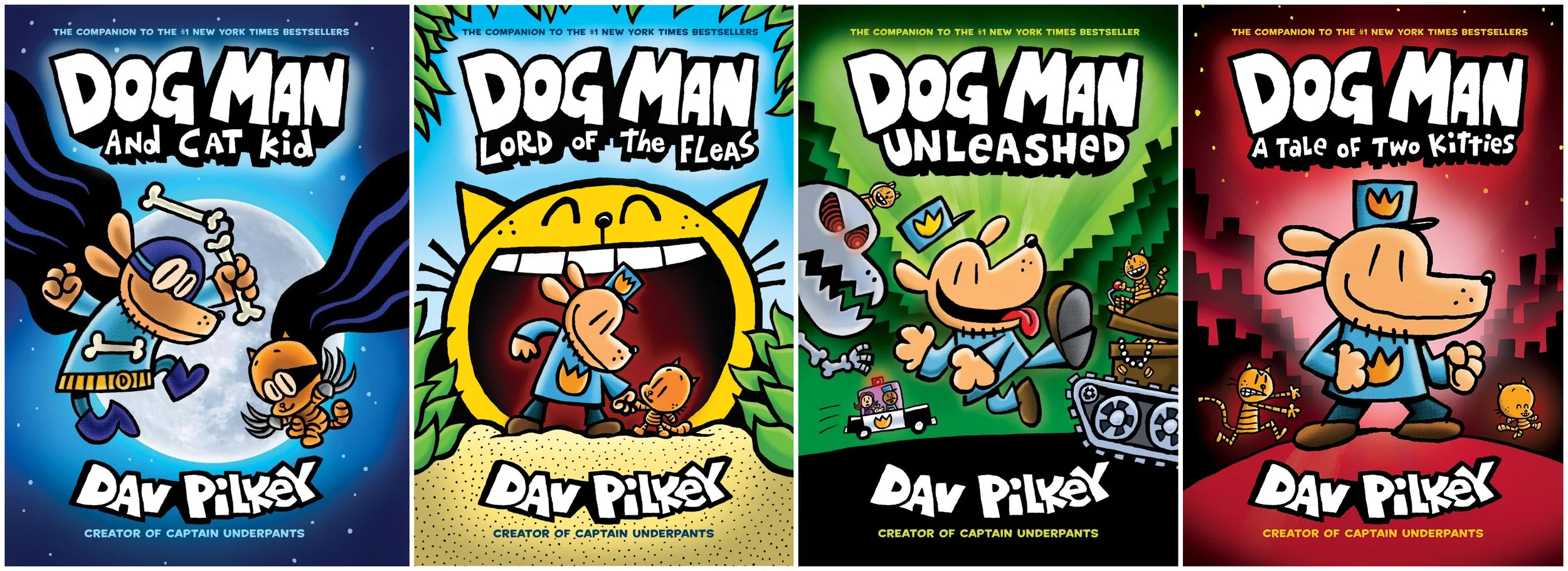 Cover images for all four Dav Pilkey books.